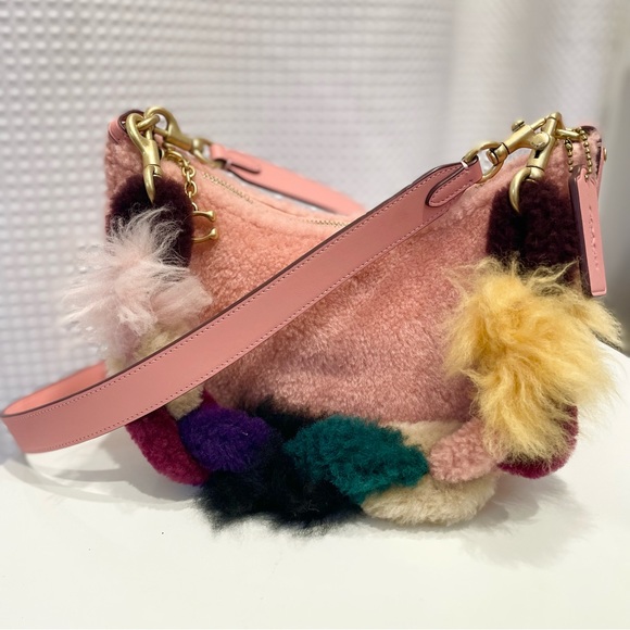 Coach Handbags - Like New Coach Pink Mira Shearling Crossbody Bag 🩷